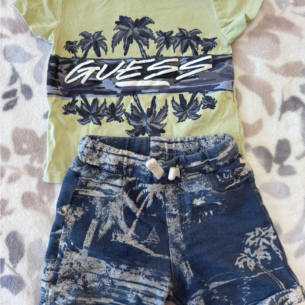Guess Kids Matching Set in Green and Blue